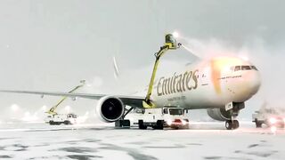 Emirates Boeing 777 de icing procedures ❄