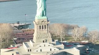 Statue of liberty Helicopter View Newyork