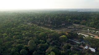 Angkor Wat Sunset Drone View