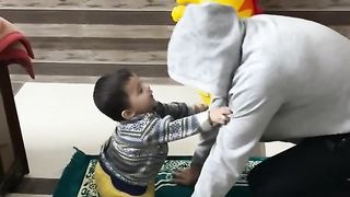 Funny baby with dad video