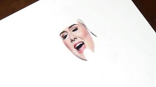 Рисунок цветными карандашами "Adele" Автор - Heather Rooney.