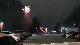 Гуляющие местные жители устроили салют прямо в окна многоэтажки