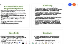 Specificity and Sensitivity of Organic Reagents used in inorganic analysis