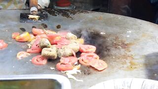 Spicy chicken kabab with eggs katakat|Street Food Hyderabad|