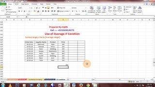 Use of Average if Formula in Excel