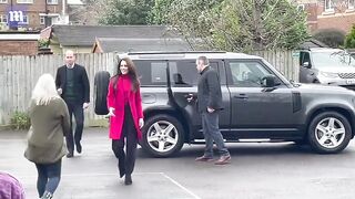 Prince and Princess of Wales arrive at a foodshare project in Windsor