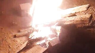 Cold weather and bonfire