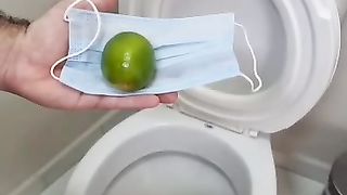 Clean commode with lemon