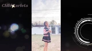 new little girl being happy in your home dancing
