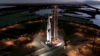 Rocket launcher in the space