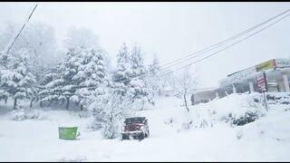 Heavy Snowfall In Shogran Valley, Pakistan