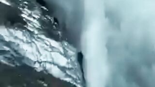 beautiful river and waterfall and a beautiful day