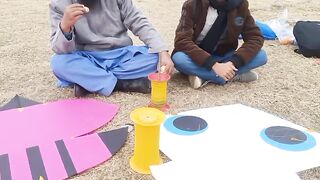 Kite flying in mountain