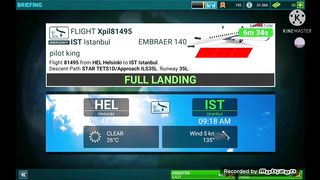 EMBREAR 140 FULL LANDING HELSINKI to ISTANBUL