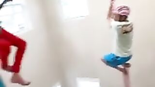 Dad FALLS from the ceiling..????
