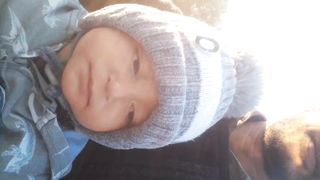 My son sleeps on motorcycle