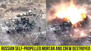 Ukrainian artillery destroy Russian self-propelled mortar and crew