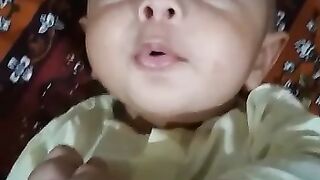 Cute baby talking