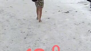 little girls are cold in winter.