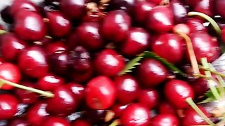 Eat cherry in rainy day_gilgit_Pakistan