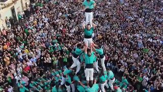 A castell is a traditional human tower built at festivals in Catalonia,