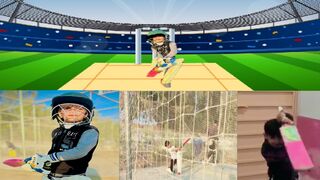 Little cricketer in net practice