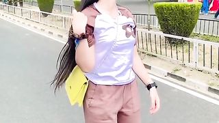 Cute girl singing the song