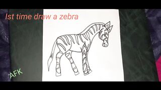 Zebra drawing | 1st time draw by me | art | 2023