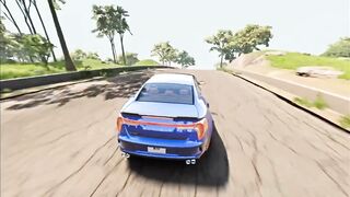 CARS VS DOWNHILL FLIP RAMP - BEAMNG.DRIVE