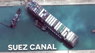 A struck ship causes traffic jam