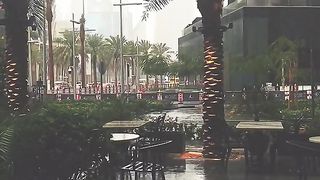 Enjoying rain in dubai