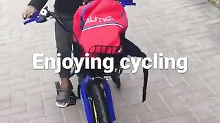 Ali Enjoying bicycle in Dubai