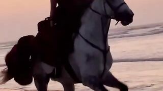 A Beutiful Girl is Horse Riding