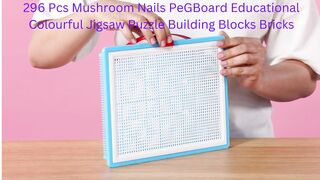 296 Pcs Mushroom Nails PeGBoard Educational Colourful Jigsaw Puzzle Building Blocks Bricks