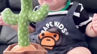 Cute  baby was playing and crying