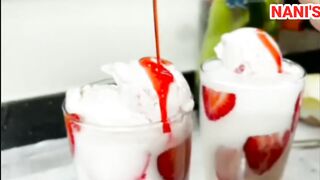 Korean Strawberry Latte  strawberry milk shake new stylel Korean Strawberry Latte Home-style Recipe