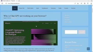 Why is Chat GPT not working on your browser?