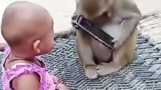Animals have also started using mobile phones