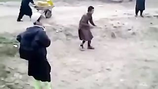 Play football kids funny boy