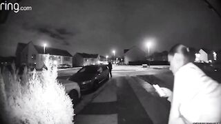 Girl Slips And Slides On Icy Driveway But Manages To Maintain Balance