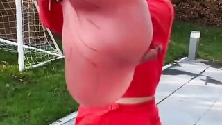 Girl Playing Fan Beautiful girl playing bol