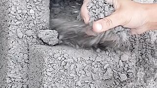 Black concrete crumbling