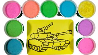 Super Cool || Beautiful US Army Tank || Sand Painting Coloring#SAND#coloringkitty