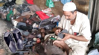 leather sandals making with skillful/ How to make leather sandals / interesting work sandals making
