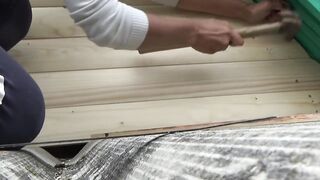 Обновление фронтона домика блокхаусом