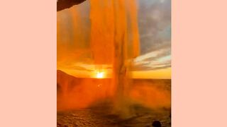 Orange waterfall/