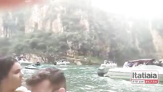 XCLUSIVE_ VIDEO MADE BY TOURIST INSIDE A BOAT SHOWS THE WALL FALL INTO CAPITOL