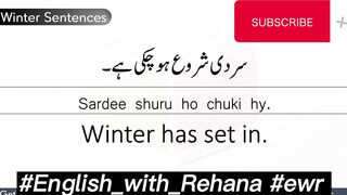 Let’s learn winter related english sentences