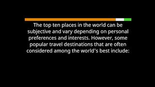 Top 10 places to visit in the world