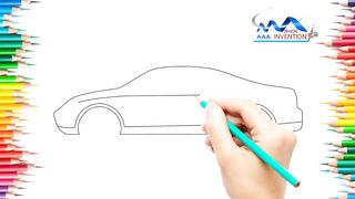 How to draw a car step by step for beginner/ car sketch/ pencil se car kaise bnaien/ AAA drawing invention